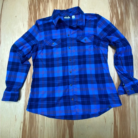 L.L. Bean Women's Large Blue Red Plaid Button Down Shirt Long Sleeve - Picture 1 of 7